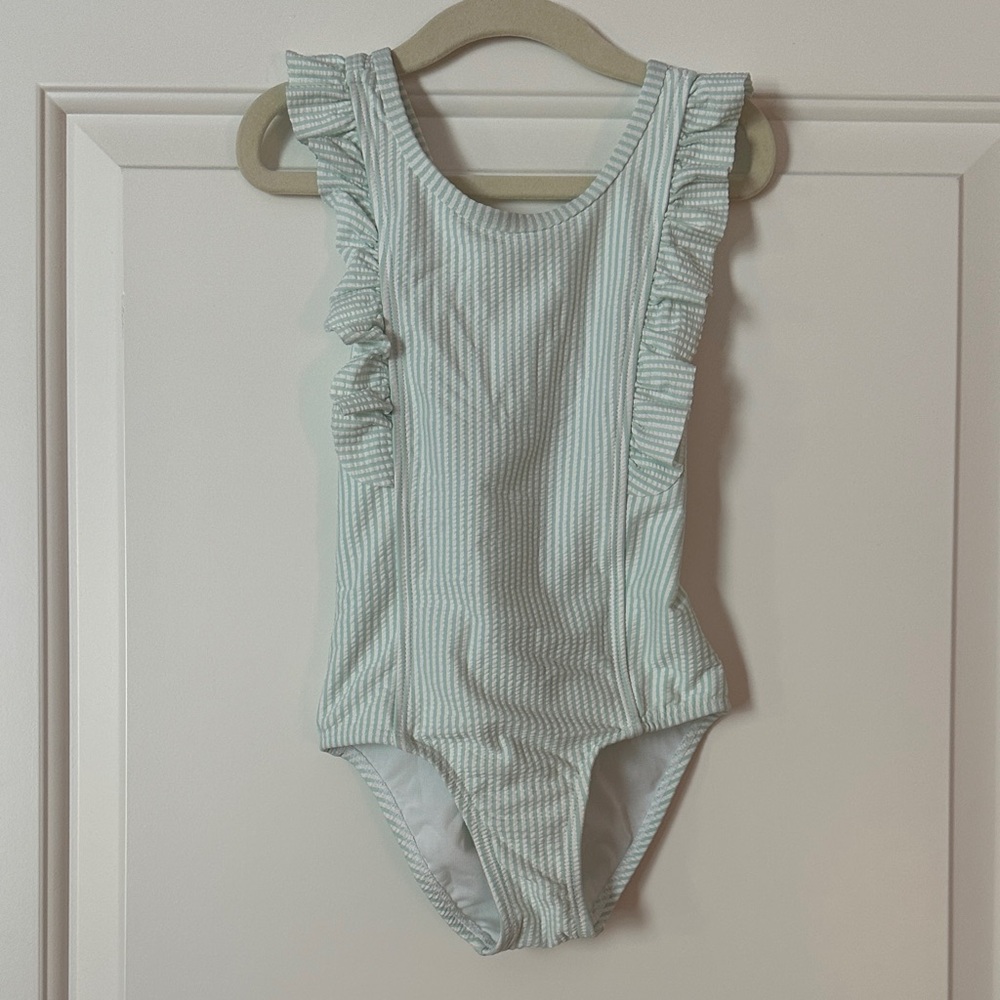 Striped Ruffle One-Piece Swimsuit